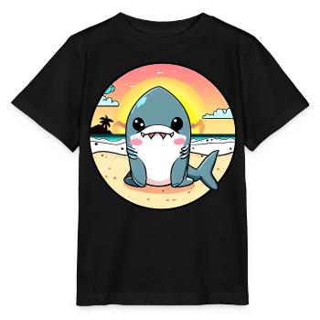 Requin détendu sur la plage - T-shirt bio MINI CREATOR Stanley/Stella Enfant - noir - Devant - Mikhail (115cm)