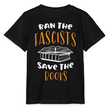 Banni les fascistes, sauvez les livres - T-shirt bio MINI CREATOR Stanley/Stella Enfant - noir - Devant - Mikhail (115cm)