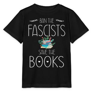 Banni les fascistes, sauvez les livres - T-shirt bio MINI CREATOR Stanley/Stella Enfant - noir - Devant - Mikhail (115cm)