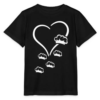Chefs Design Chef's Hats In A Heart Chef Cook Chef - Stanley/Stella MINI CREATOR Kids’ T-Shirt - black - Front - Mikhail (115cm)