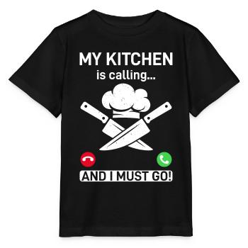 My Kitchen Is Calling And I Must Go Kitchen Chef C - Stanley/Stella MINI CREATOR Kids’ T-Shirt - black - Front - Mikhail (115cm)