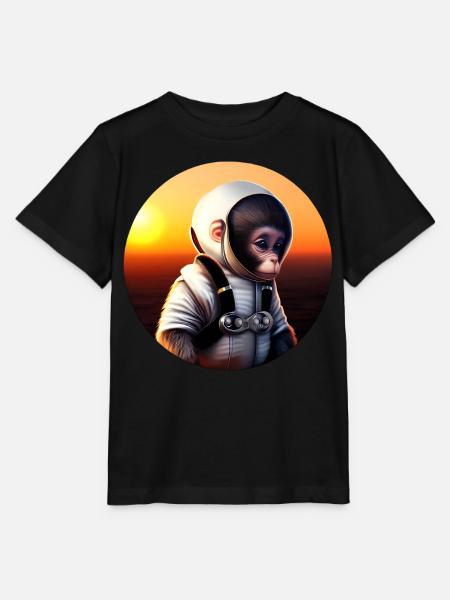 Affe Astronaut - Stanley/Stella Kinder T-Shirt MINI CREATOR - Schwarz