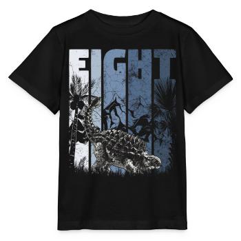 Ankylosaurus 8 ans Dino 8ème anniversaire - T-shirt bio MINI CREATOR Stanley/Stella Enfant - noir - Devant - Mikhail (115cm)