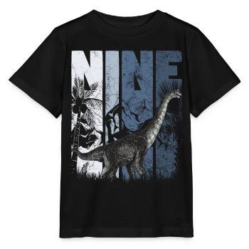 Brachiosaurus 9 Jahre Alt Dino 9. Geburtstag - Stanley/Stella Kinder T-Shirt MINI CREATOR  - Schwarz - Vorne - Mikhail (115cm)