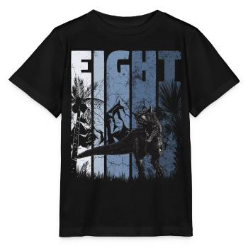 Carnotaurus 8 ans Dino 8ème anniversaire - T-shirt bio MINI CREATOR Stanley/Stella Enfant - noir - Devant - Mikhail (115cm)
