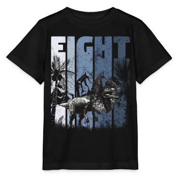 Dilophosaurus 8 ans Dino 8ème anniversaire - T-shirt bio MINI CREATOR Stanley/Stella Enfant - noir - Devant - Mikhail (115cm)