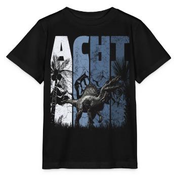 Spinosaurus 8 Jahre Alt Dino 8. Geburtstag - Stanley/Stella Kinder T-Shirt MINI CREATOR  - Schwarz - Vorne - Mikhail (115cm)