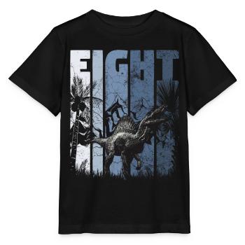 Spinosaurus 8 ans Dino 8ème anniversaire - T-shirt bio MINI CREATOR Stanley/Stella Enfant - noir - Devant - Mikhail (115cm)