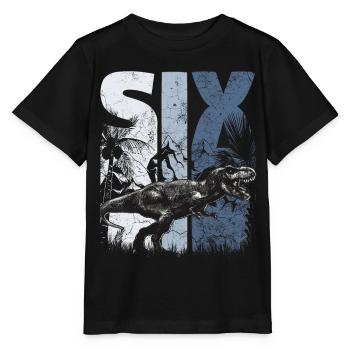 Tyrannosaurus 6 ans Dino 6e anniversaire - T-shirt bio MINI CREATOR Stanley/Stella Enfant - noir - Devant - Mikhail (115cm)