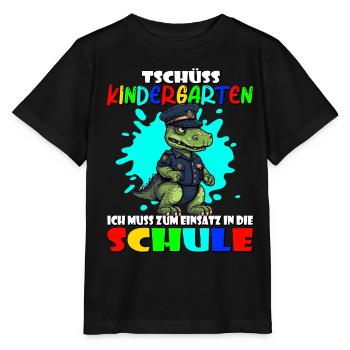 Tschüss Kindergarten | Hallo Schule | Schulanfang - Stanley/Stella Kinder T-Shirt MINI CREATOR  - Schwarz - Vorne - Mikhail (115cm)