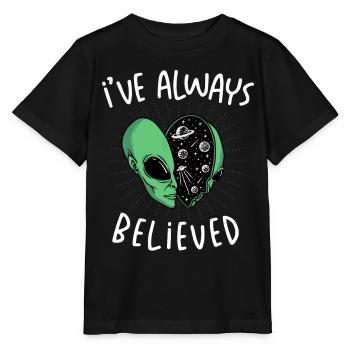 I've always thought of an alien - Stanley/Stella MINI CREATOR Kids’ T-Shirt - black - Front - Mikhail (115cm)