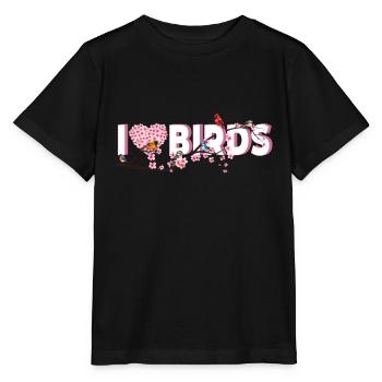 I Love Birds - Birds on a Branch Birdwatching - Stanley/Stella Kinder T-Shirt MINI CREATOR  - Schwarz - Vorne - Mikhail (115cm)