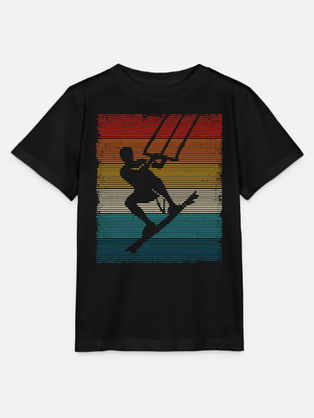 Retro Kiteboarding Kiteboarder Kite Surfer - Stanley/Stella Kinder T-Shirt MINI CREATOR - Schwarz