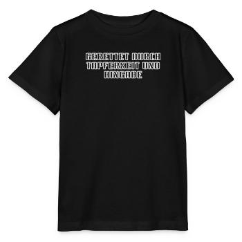 Feuerwehr - Gerettet durch Tapferkeit und Hingabe - Stanley/Stella Kinder T-Shirt MINI CREATOR  - Schwarz - Vorne - Mikhail (115cm)