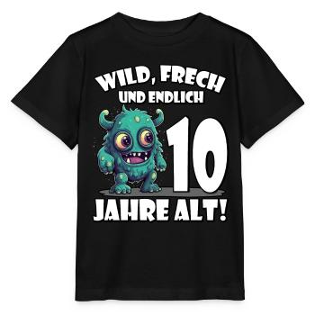 Endlich 10 Jahre alt | 10. Gebrtstag - Stanley/Stella Kinder T-Shirt MINI CREATOR  - Schwarz - Vorne - Mikhail (115cm)