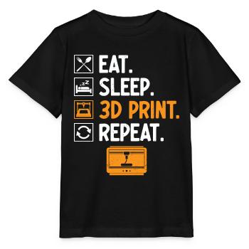 Alimentation Sommeil Impression 3D Buse Répéter Impression 3D - T-shirt bio MINI CREATOR Stanley/Stella Enfant - noir - Devant - Mikhail (115cm)