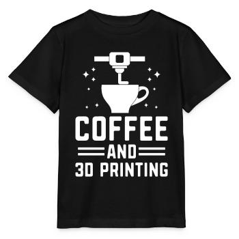 Café et impression 3D Caféine Buse 3D Imprimante 3D - T-shirt bio MINI CREATOR Stanley/Stella Enfant - noir - Devant - Mikhail (115cm)