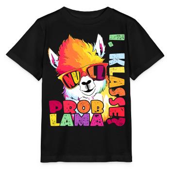 1. Klasse Null Problama Lama Alpaka Einschulung - Stanley/Stella Kinder T-Shirt MINI CREATOR  - Schwarz - Vorne - Mikhail (115cm)