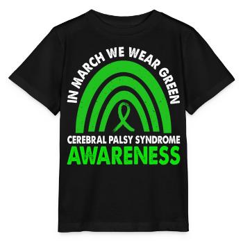 En mars, nous portons le syndrome de paralysie cérébrale verte - T-shirt bio MINI CREATOR Stanley/Stella Enfant - noir - Devant - Mikhail (115cm)