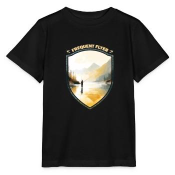 Fly Fishing Casting Art - A Canvas In Nature - Stanley/Stella Kinder T-Shirt MINI CREATOR  - Schwarz - Vorne - Mikhail (115cm)
