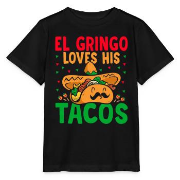 El Gringo aime ses tacos Gringo amoureux - T-shirt bio MINI CREATOR Stanley/Stella Enfant - noir - Devant - Mikhail (115cm)