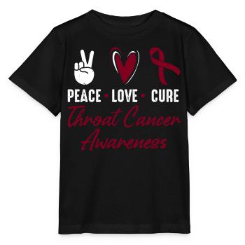 Peace, love, healing, throat cancer, - Stanley/Stella MINI CREATOR Kids’ T-Shirt - black - Front - Mikhail (115cm)