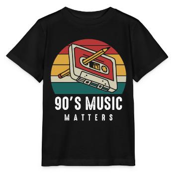 Nineties Music - Cassette with Pencil - Stanley/Stella MINI CREATOR Kids’ T-Shirt - black - Front - Mikhail (115cm)