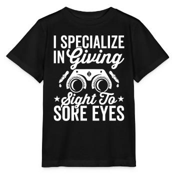 Ophtalmologiste Yeux de la vue aux yeux endoloris Optométriste - T-shirt bio MINI CREATOR Stanley/Stella Enfant - noir - Devant - Mikhail (115cm)