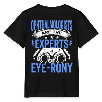 Ophtalmologiste Experts de l’ophtalmologiste optométriste - T-shirt bio MINI CREATOR Stanley/Stella Enfant - noir - Devant - Mikhail (115cm)