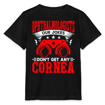 L’ophtalmologiste plaisante, n’a pas d’opticiens cornéens - T-shirt bio MINI CREATOR Stanley/Stella Enfant - noir - Devant - Mikhail (115cm)