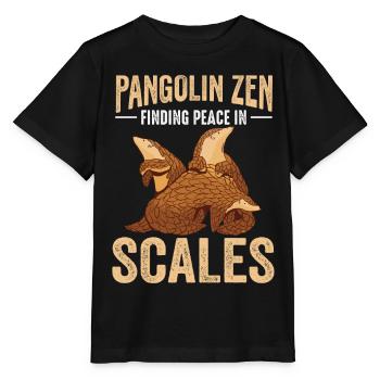 Peace In Sheds Pangolins Find Lovers - Stanley/Stella MINI CREATOR Kids’ T-Shirt - black - Front - Mikhail (115cm)