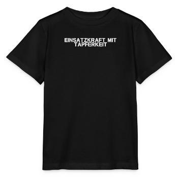 Feuerwehr - Einsatzkraft mit Tapferkeit - Stanley/Stella Kinder T-Shirt MINI CREATOR  - Schwarz - Vorne - Mikhail (115cm)