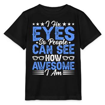 Ophtalmologiste I réparateur yeux optométriste expert - T-shirt bio MINI CREATOR Stanley/Stella Enfant - noir - Devant - Mikhail (115cm)