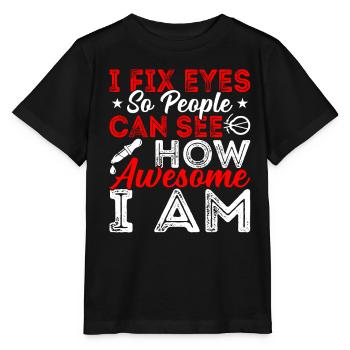 Ophtalmologiste I Fix Eyes Opticien - T-shirt bio MINI CREATOR Stanley/Stella Enfant - noir - Devant - Mikhail (115cm)