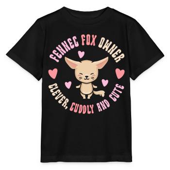 Fennec Fox Propriétaire Clever Cuddly mignon - T-shirt bio MINI CREATOR Stanley/Stella Enfant - noir - Devant - Mikhail (115cm)
