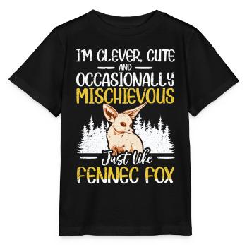 Fennec Fox Clever Mignon Fennec Fox Propriétaire - T-shirt bio MINI CREATOR Stanley/Stella Enfant - noir - Devant - Mikhail (115cm)