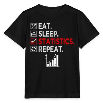 Eat Sleep Statistik Wiederholungsjob Statistiker - Stanley/Stella Kinder T-Shirt MINI CREATOR  - Schwarz - Vorne - Mikhail (115cm)