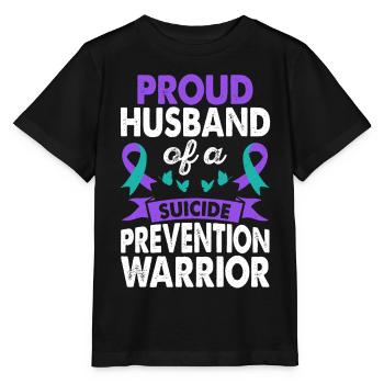 Époux de Suicide Prevention Warrior Awareness - T-shirt bio MINI CREATOR Stanley/Stella Enfant - noir - Devant - Mikhail (115cm)