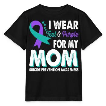 Wear teal and purple for awareness - Stanley/Stella MINI CREATOR Kids’ T-Shirt - black - Front - Mikhail (115cm)