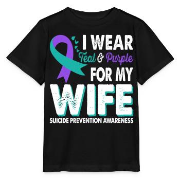Wear teal & purple for awareness of the - Stanley/Stella MINI CREATOR Kids’ T-Shirt - black - Front - Mikhail (115cm)