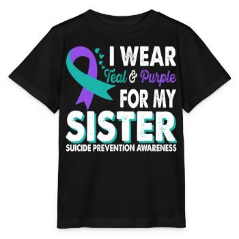 Wear teal & purple for awareness of the - Stanley/Stella MINI CREATOR Kids’ T-Shirt - black - Front - Mikhail (115cm)