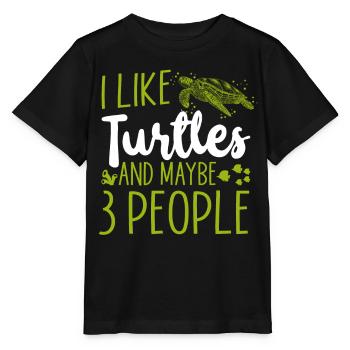 Sea Turtle Tortoise I Like Turtles - Stanley/Stella Kinder T-Shirt MINI CREATOR  - Schwarz - Vorne - Mikhail (115cm)