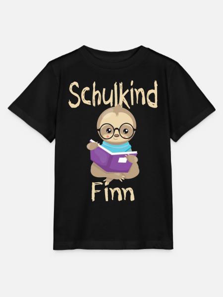 Schulkind Finn Faultier - Stanley/Stella Kinder T-Shirt MINI CREATOR  - Schwarz