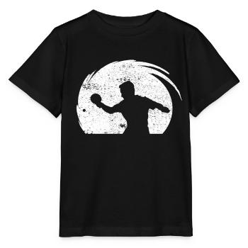 Tischtennis Spieler mit Tischtennisschläger - Stanley/Stella Kinder T-Shirt MINI CREATOR  - Schwarz - Vorne - Mikhail (115cm)