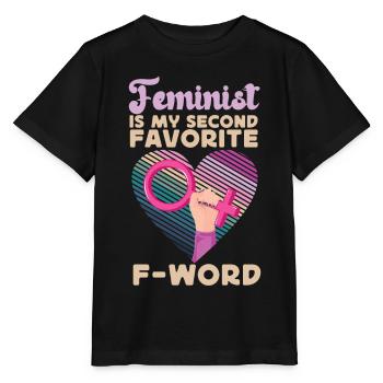 Feminist Heart Feminist Is My - Stanley/Stella Kinder T-Shirt MINI CREATOR  - Schwarz - Vorne - Mikhail (115cm)