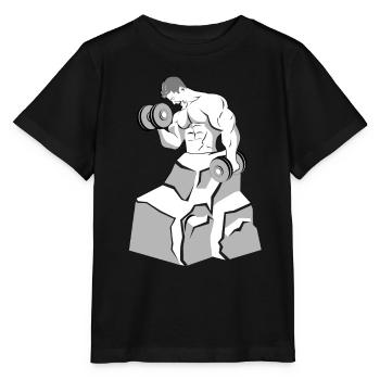 Fitness Weight Loss Bodybuilding Weights Muscle - Stanley/Stella MINI CREATOR Kids’ T-Shirt - black - Front - Mikhail (115cm)