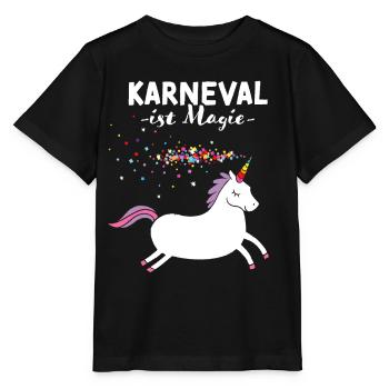 Karneval Fasching Konfetti Einhorn Rosenmontag - Stanley/Stella Kinder T-Shirt MINI CREATOR  - Schwarz - Vorne - Mikhail (115cm)