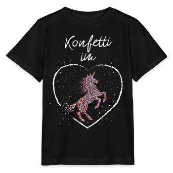 Confetti in the heart Unicorn Confetti Carnival Fool - Stanley/Stella MINI CREATOR Kids’ T-Shirt - black - Front - Mikhail (115cm)