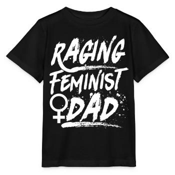 Feminist Raging Feminist Dad - Stanley/Stella Kinder T-Shirt MINI CREATOR  - Schwarz - Vorne - Mikhail (115cm)