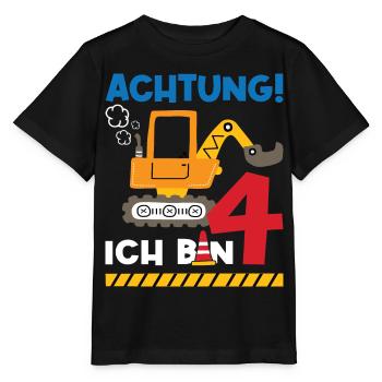 Achtung Ich bin Vier - Stanley/Stella Kinder T-Shirt MINI CREATOR  - Schwarz - Vorne - Mikhail (115cm)